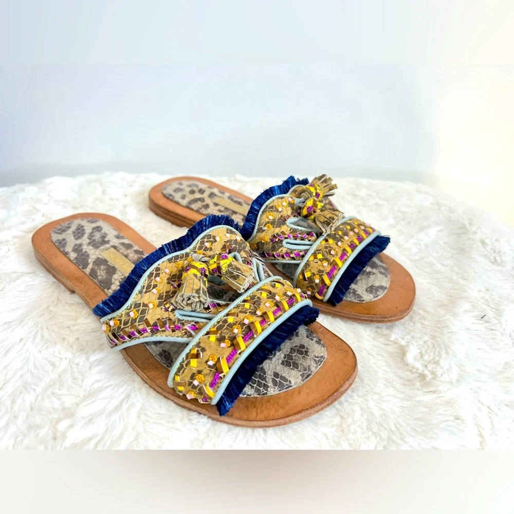 Meher Kakalina Leather‎ Slide on Sandals Size 36